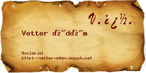 Vetter Ádám névjegykártya